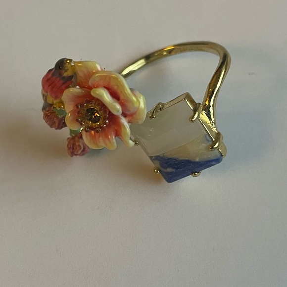 Les Néréides adjustable Bird and Square Ring -52 - Picture 3 of 4